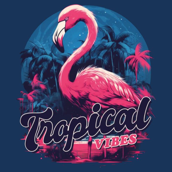 Tropical Vibes Flamingo Retro Palm Tree Infant Baby Jersey Bodysuit