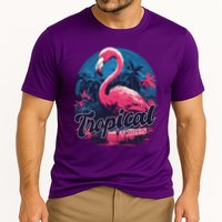 Tropical Vibes Flamingo Retro Palm Tree Performance Shirt