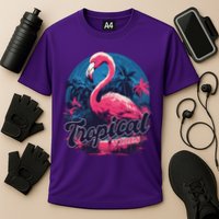 Tropical Vibes Flamingo Retro Palm Tree Performance Shirt