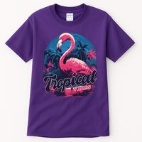 Tropical Vibes Flamingo Retro Palm Tree Tall T-Shirt