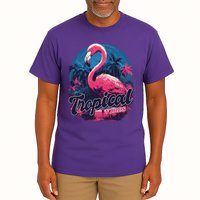 Tropical Vibes Flamingo Retro Palm Tree Tall T-Shirt