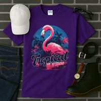 Tropical Vibes Flamingo Retro Palm Tree Tall T-Shirt
