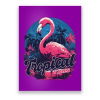 Tropical Vibes Flamingo Retro Palm Tree Poster