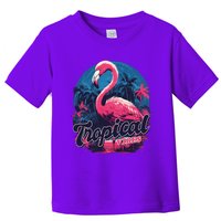 Tropical Vibes Flamingo Retro Palm Tree Toddler T-Shirt