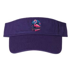 Tropical Vibes Flamingo Retro Palm Tree Valucap Bio-Washed Visor