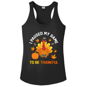 Thanksgiving Video Games Gaming Paused My Game Be Thankful Funny Gift Ladies PosiCharge Competitor Racerback Tank