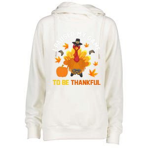 Thanksgiving Video Games Gaming Paused My Game Be Thankful Funny Gift Womens Funnel Neck Pullover Hood