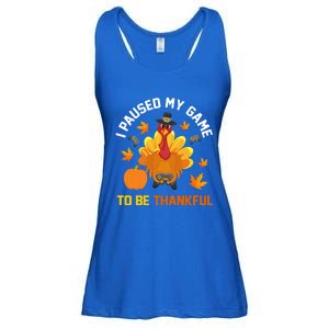 Thanksgiving Video Games Gaming Paused My Game Be Thankful Funny Gift Ladies Essential Flowy Tank