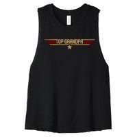 Top Vintage Grandpa Retro 80s FatherS Day Gift For Grandpa Women's Racerback Cropped Tank