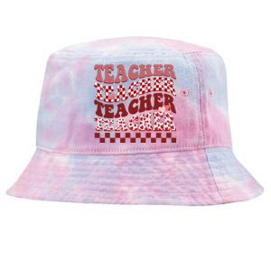 Teacher Valentine Groovy Cute Tie-Dyed Bucket Hat