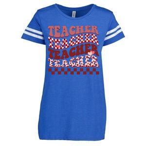 Teacher Valentine Groovy Cute Enza Ladies Jersey Football T-Shirt