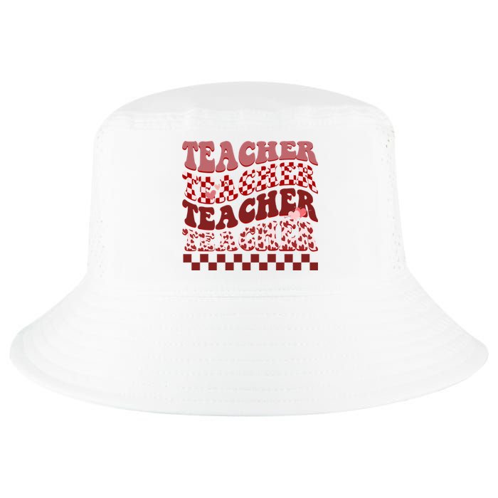 Teacher Valentine Groovy Cute Cool Comfort Performance Bucket Hat