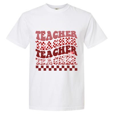 Teacher Valentine Groovy Cute Garment-Dyed Heavyweight T-Shirt