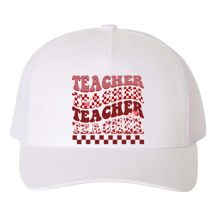 Teacher Valentine Groovy Cute Yupoong Adult 5-Panel Trucker Hat