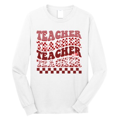 Teacher Valentine Groovy Cute Long Sleeve Shirt