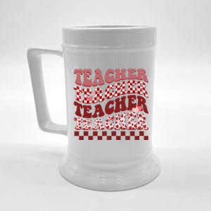 Teacher Valentine Groovy Cute Beer Stein