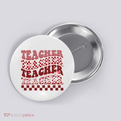 Teacher Valentine Groovy Cute Button