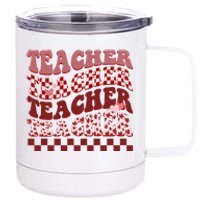 Teacher Valentine Groovy Cute 12 oz Stainless Steel Tumbler Cup