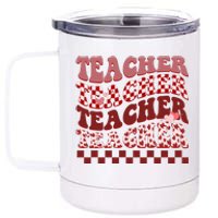 Teacher Valentine Groovy Cute 12 oz Stainless Steel Tumbler Cup