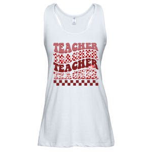 Teacher Valentine Groovy Cute Ladies Essential Flowy Tank