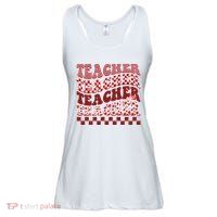 Teacher Valentine Groovy Cute Ladies Essential Flowy Tank