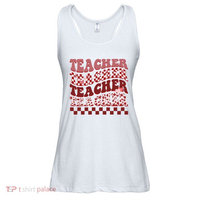 Teacher Valentine Groovy Cute Ladies Essential Flowy Tank