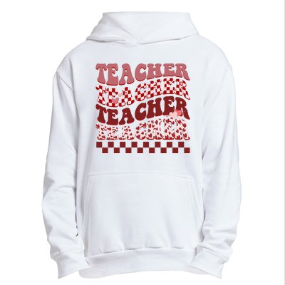 Teacher Valentine Groovy Cute Urban Pullover Hoodie