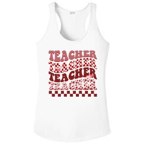 Teacher Valentine Groovy Cute Ladies PosiCharge Competitor Racerback Tank