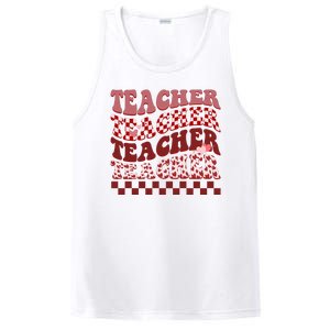 Teacher Valentine Groovy Cute PosiCharge Competitor Tank