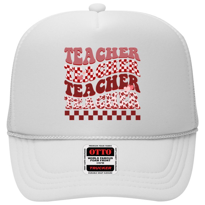 Teacher Valentine Groovy Cute Trucker Hat
