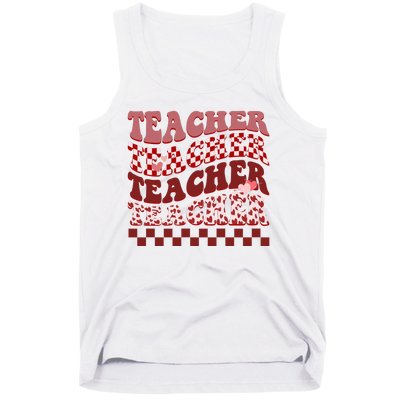 Teacher Valentine Groovy Cute Tank Top