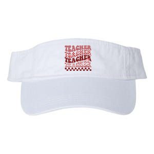 Teacher Valentine Groovy Cute Valucap Bio-Washed Visor