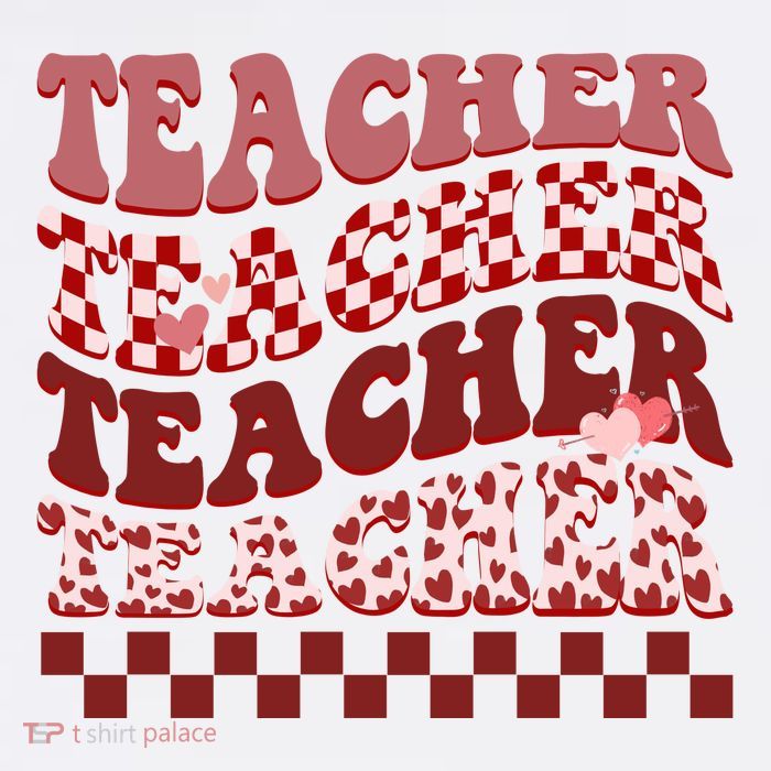 Teacher Valentine Groovy Cute Women's V-Neck T-Shirt