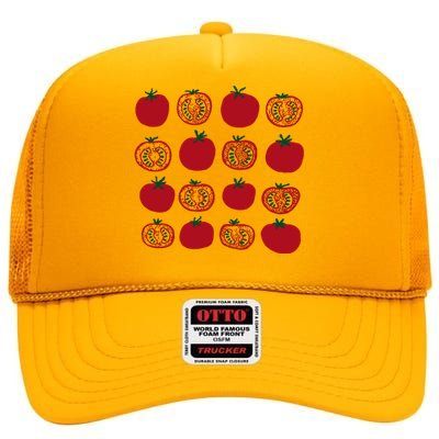 Tomato Vegetable Gardener High Crown Mesh Back Trucker Hat