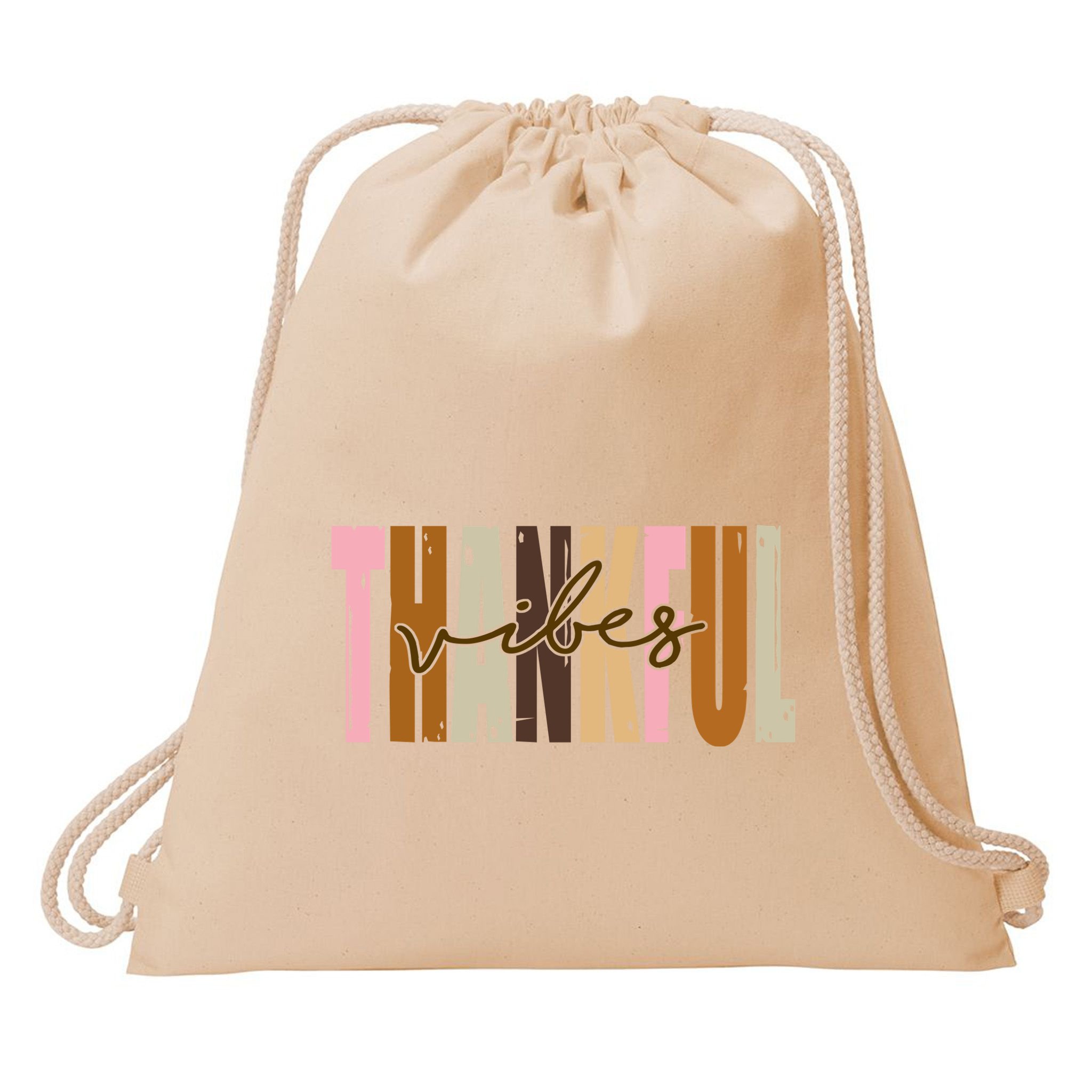 Thankful Vibes Holiday Cute Drawstring Bag