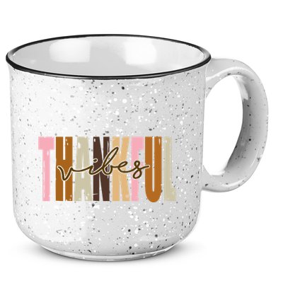 Thankful Vibes Holiday Cute 15oz Campfire Ceramic Mug