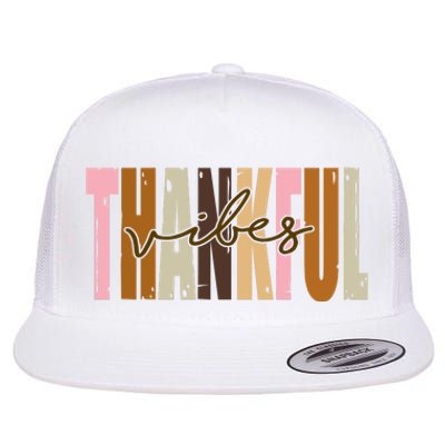 Thankful Vibes Holiday Cute Flat Bill Trucker Hat