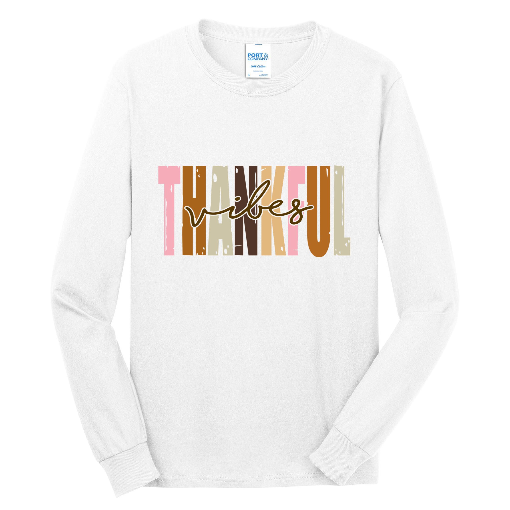 Thankful Vibes Holiday Cute Tall Long Sleeve T-Shirt