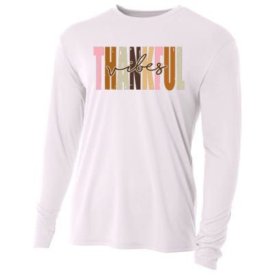 Thankful Vibes Holiday Cute Cooling Performance Long Sleeve Crew