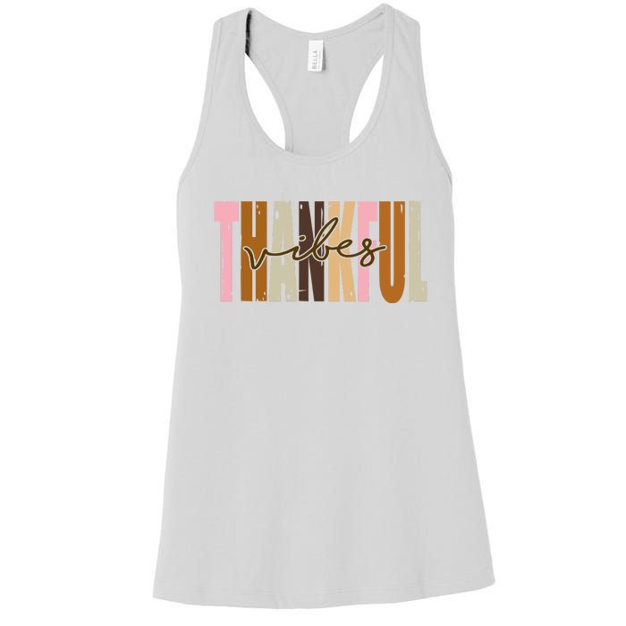 Thankful Vibes Holiday Cute Women's Racerback Tank