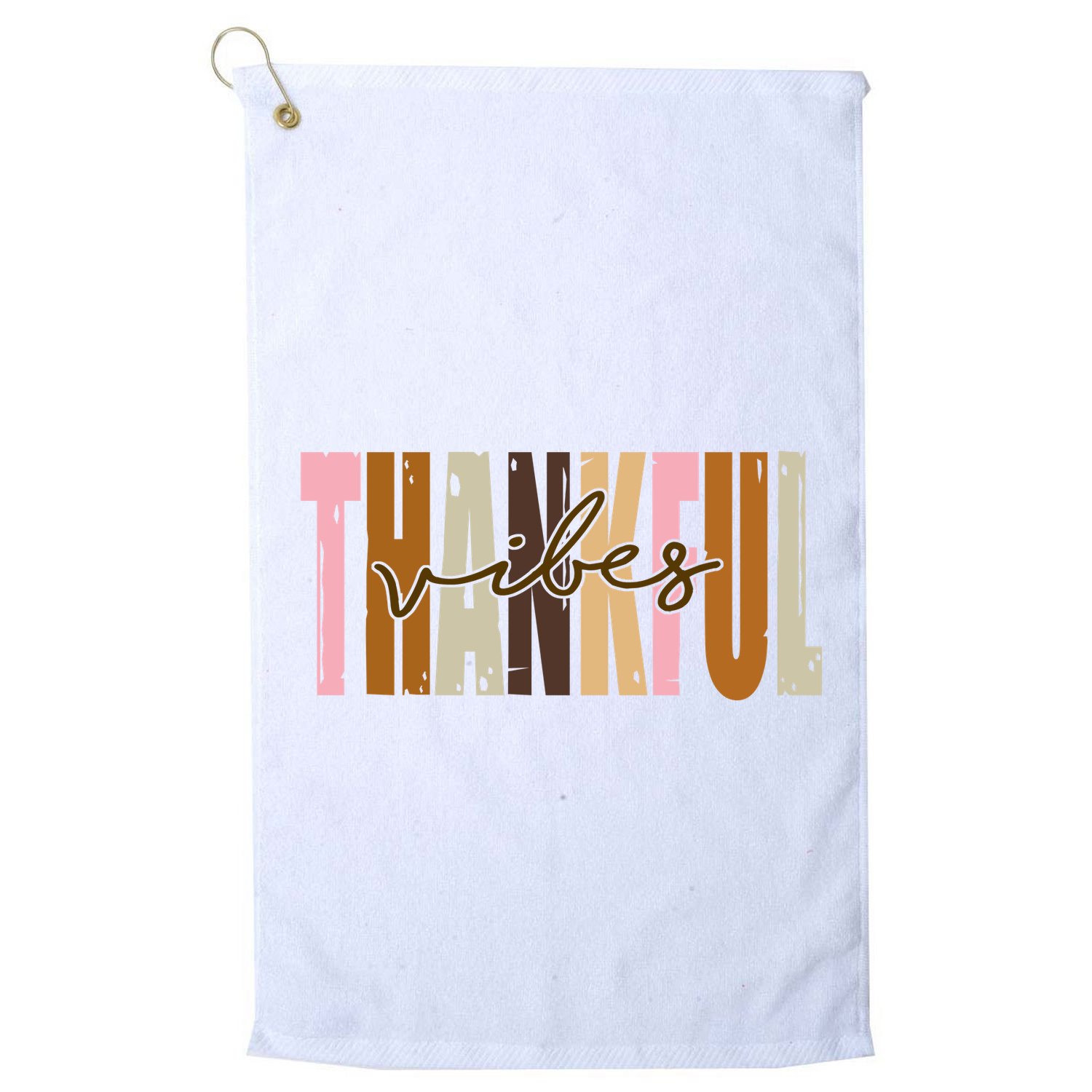 Thankful Vibes Holiday Cute Golf Towel