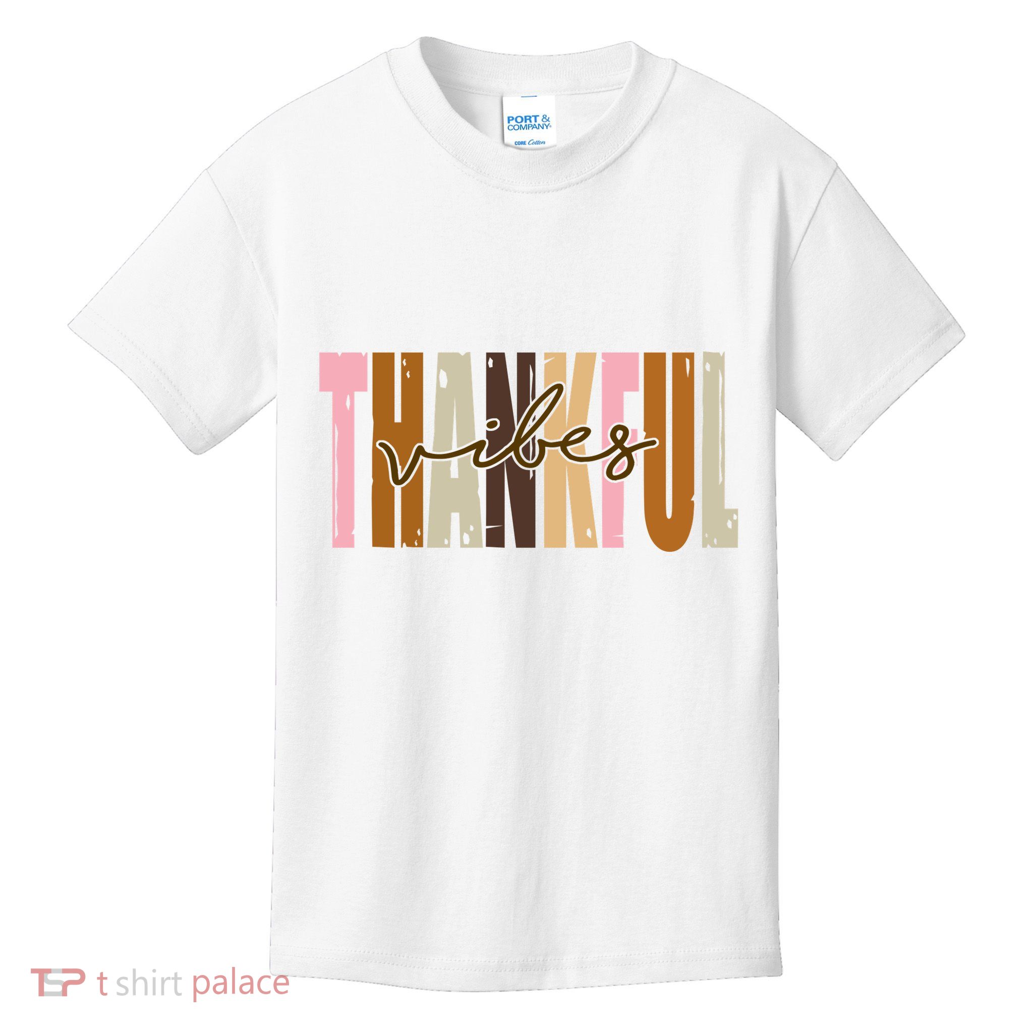 Thankful Vibes Holiday Cute Kids T-Shirt