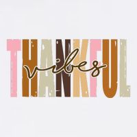 Thankful Vibes Holiday Cute Full Zip Hoodie