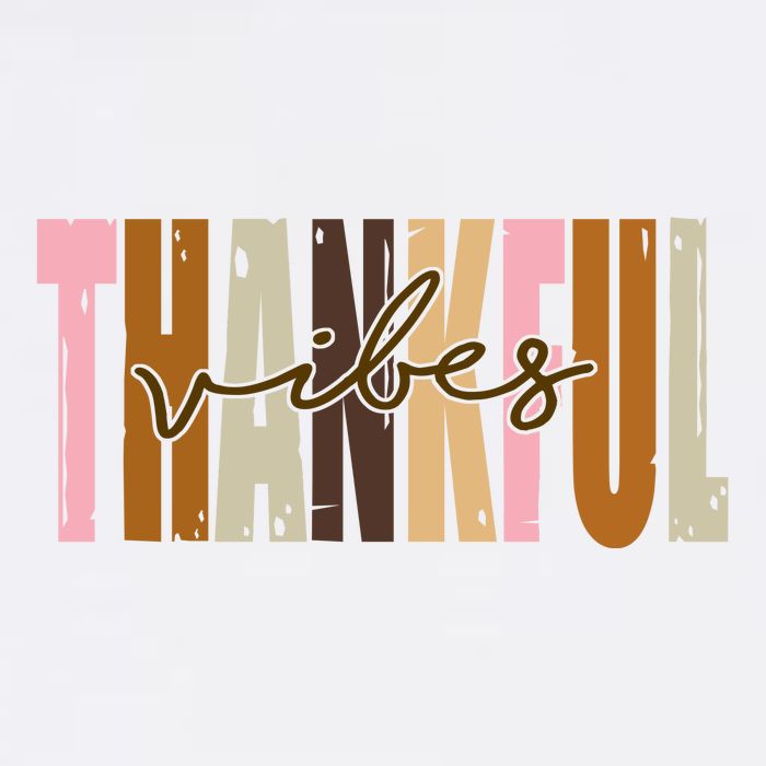Thankful Vibes Holiday Cute Full Zip Hoodie