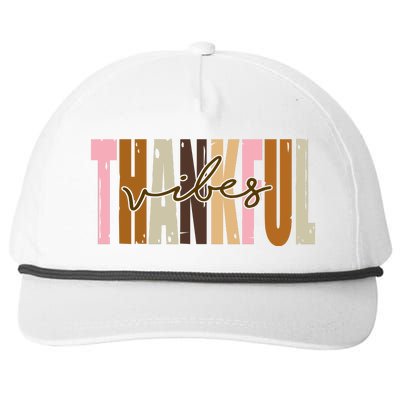 Thankful Vibes Holiday Cute Snapback Five-Panel Rope Hat