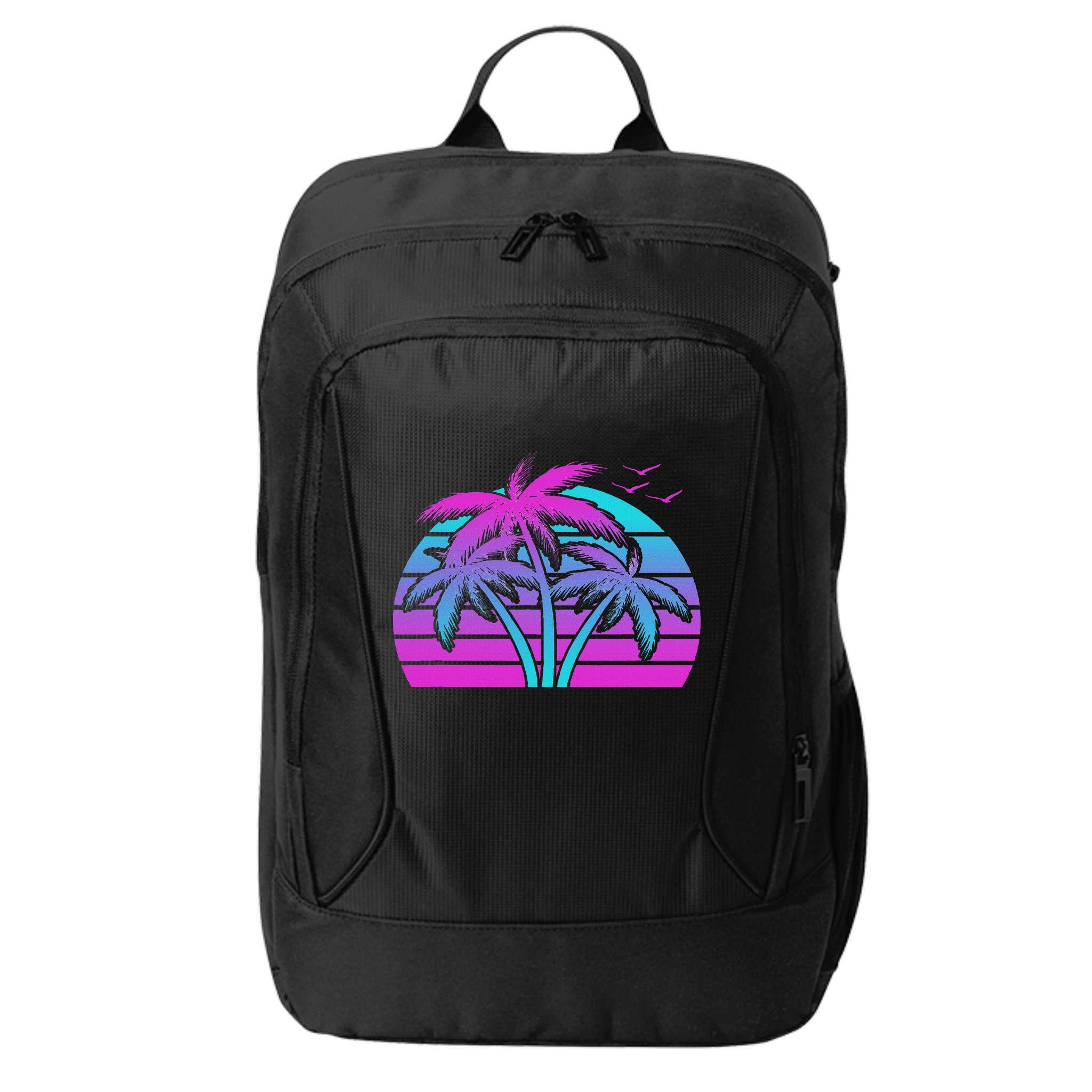 Tropical Vaporwave Hawaiian Palm Tree Hawaii Beach Edm  City Backpack
