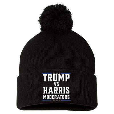 Trump Vs Harris Moderators 2024 Election Debate Pom Pom 12in Knit Beanie