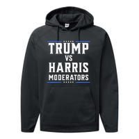 Trump Vs Harris Moderators 2024 Election Debate Premium Performance Fleece Hoodie