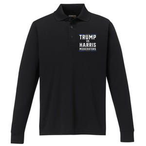 Trump Vs Harris Moderators 2024 Election Debate Premium Performance Long Sleeve Polo