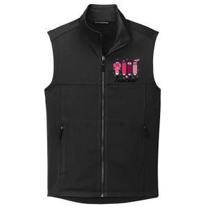 Teacher Valentine Heart Pencil Coquette Bow Collective Smooth Fleece Vest